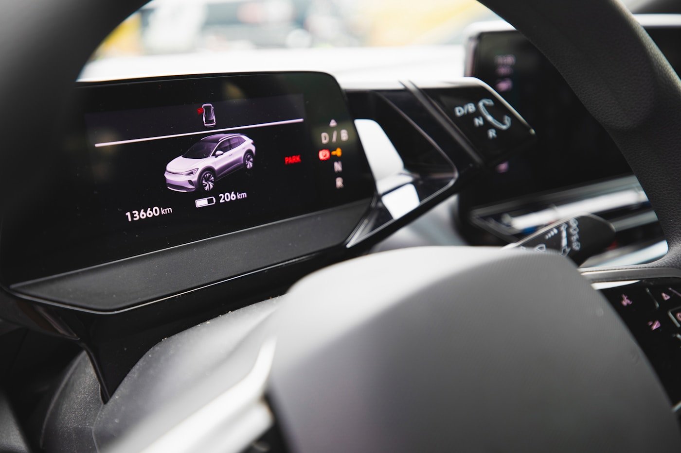 Digital cockpit display inside an electric car